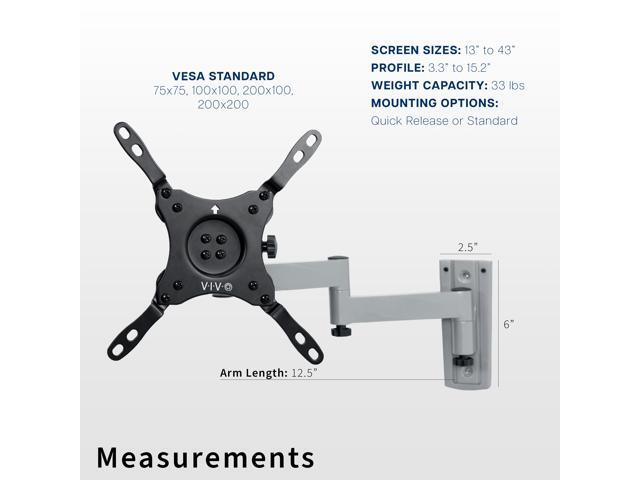 VIVO Quick Release RV TV Wall Mount for 13' - 43' Screens, Lockable Bracket