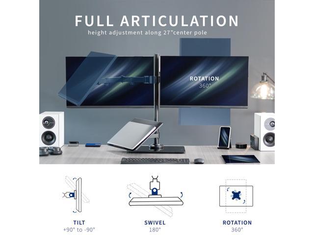 VIVO Laptop and Dual Monitor Desk Stand w/ Glass Base Fits 32 Computer Screen - image 5