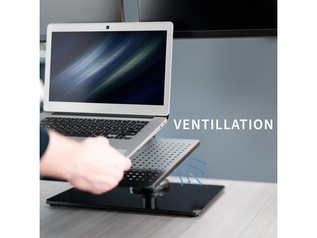 VIVO Laptop and Dual Monitor Desk Stand w/ Glass Base Fits 32 Computer Screen - image 6
