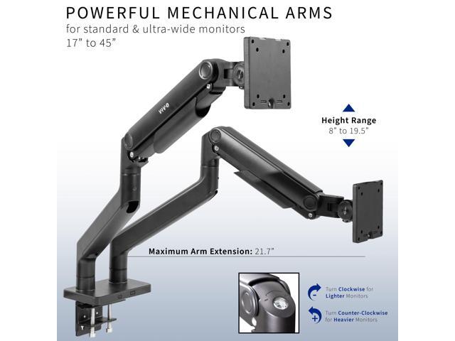 VIVO Mechanical Spring Dual Ultra Wide Monitor Mount, Fits up to 45' Screens