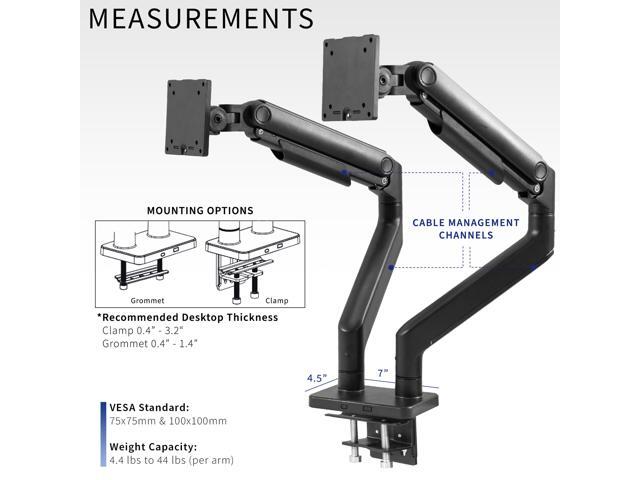 VIVO Mechanical Spring Dual Ultra Wide Monitor Mount, Fits up to 45' Screens