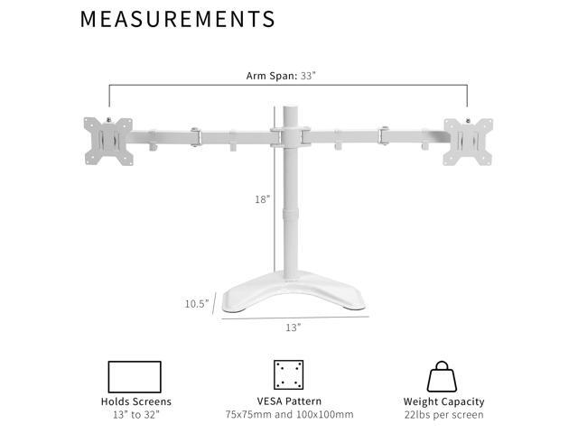 VIVO White Dual Monitor Articulating Desk Stand Mount, Fits Up to 32' Screens
