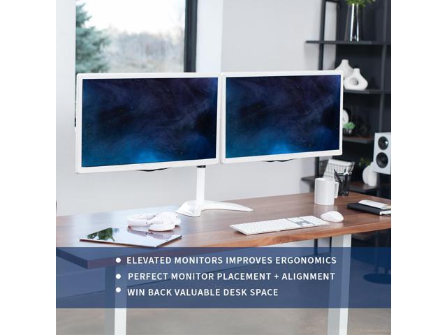 VIVO White Dual Monitor Articulating Desk Stand Mount, Fits Up to 32' Screens