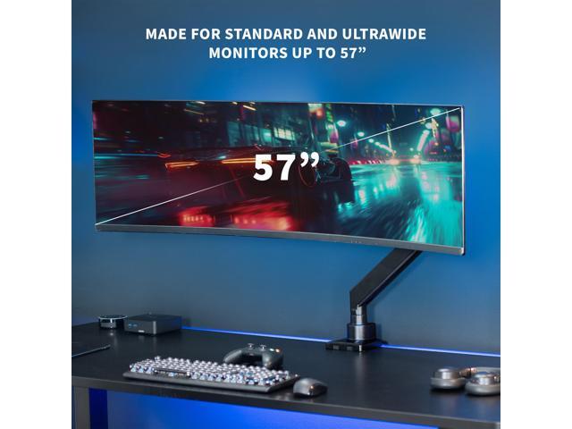 VIVO Black Clamp-On Pneumatic Spring Ultrawide Computer Monitor and TV Mount