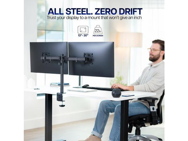 VIVO Black Dual Monitor Desk Mount Adjustable Stand, Fits Screens up to 30'