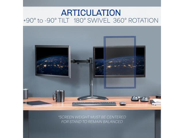VIVO Black Dual Monitor Articulating Desk Stand Mount, Fits Up to 27' Screens