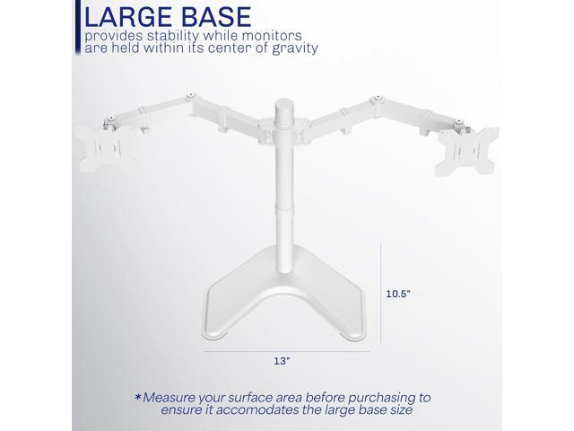 VIVO White Dual Monitor Desk Stand Mount Fits Up to 27 Computer Screens - image 5