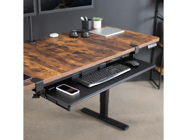 VIVO Black Extra Long Clamp-on Computer Keyboard and Mouse Under Desk Slide Tray