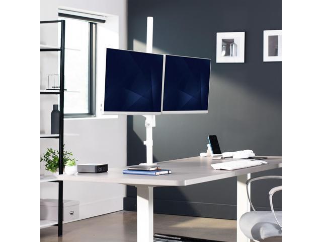 VIVO White Extra Tall Dual 17' to 32' Monitor Mechanical Spring Sit-Stand Desk Mount