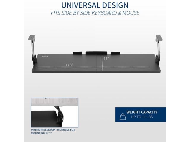 VIVO Extra Sturdy 34' Under Desk Keyboard Tray with Swinging Height Adjustment