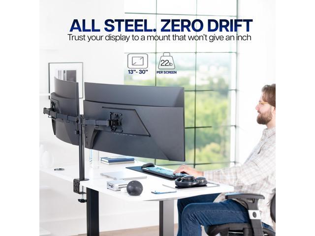VIVO Black Dual Monitor Adjustable Desk Mount, Fits Ultrawide Screens up to 38'