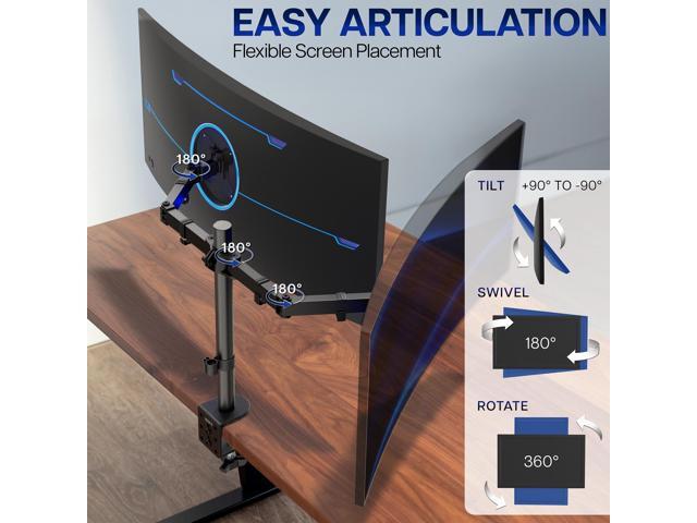 VIVO Black Dual Monitor Adjustable Desk Mount, Fits Ultrawide Screens up to 38'