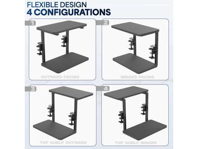 VIVO Black 16' Clamp-on Flexible Shelving Unit Organizer for Desk Accessories