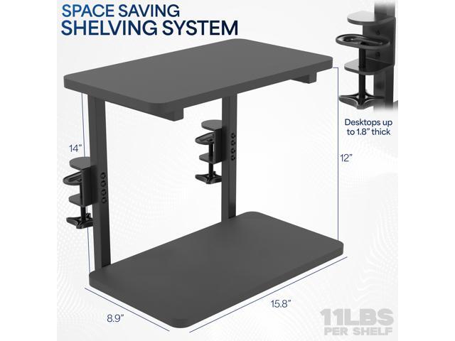 VIVO Black 16' Clamp-on Flexible Shelving Unit Organizer for Desk Accessories
