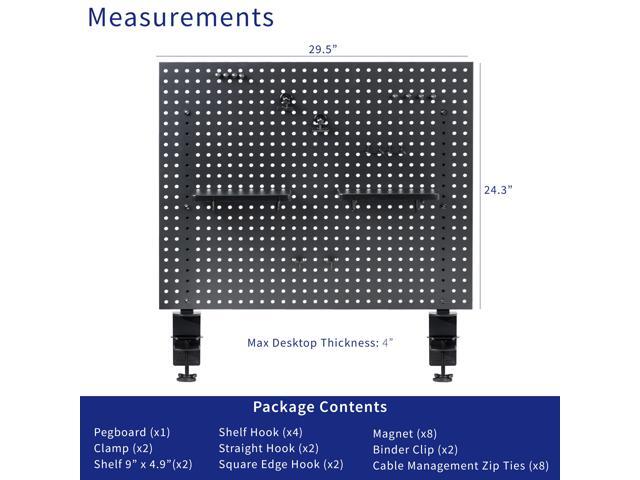 VIVO Steel Clamp-on 30' x 24' Desktop Pegboard, Magnetic Privacy Panel