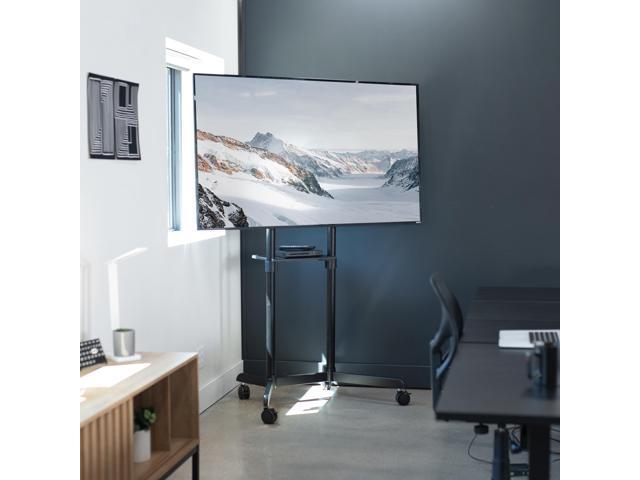 VIVO Black Mobile Portrait to Landscape TV Cart for 32' to 88' Flat Screens