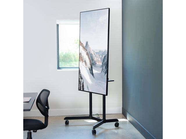 VIVO Black Mobile Portrait to Landscape TV Cart for 32' to 88' Flat Screens