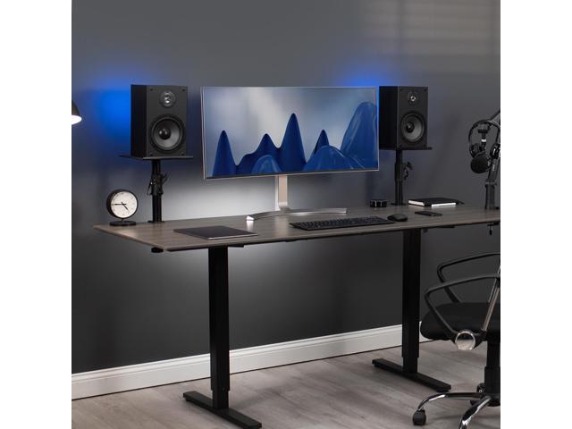 VIVO Universal Black Steel Clamp-on Desk / Table Speaker Stands, 2 Pack