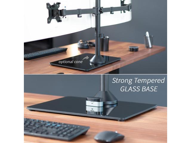 VIVO Dual Computer Monitor Mount with Glass Base for 2 Ultrawides up to 38'