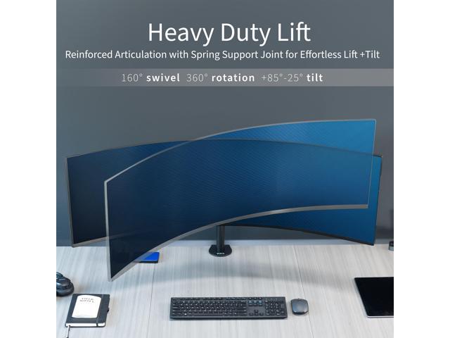 VIVO Single Ultrawide Monitor Desk Mount, Adjustable Stand for Screens up to 49'