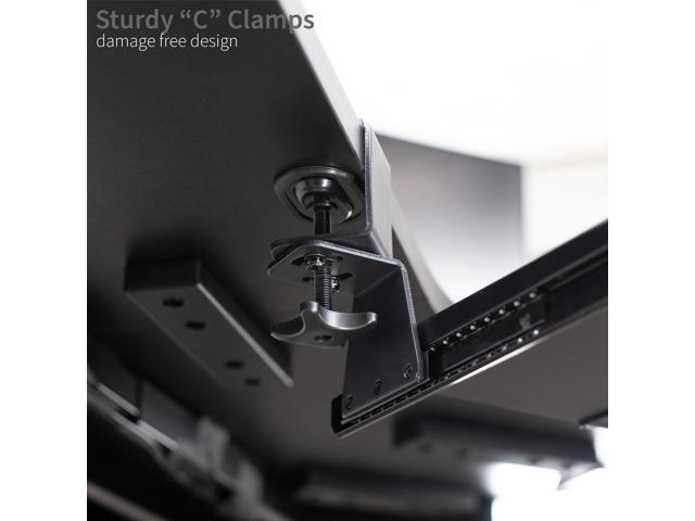 VIVO Clamp-on Computer Keyboard & Mouse Under Desk Slider Tray for Corner Desks