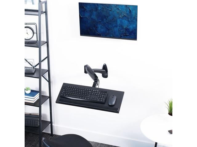 VIVO Pneumatic Keyboard & Mouse Platform Wall Mount, Keyboard Tray Arm