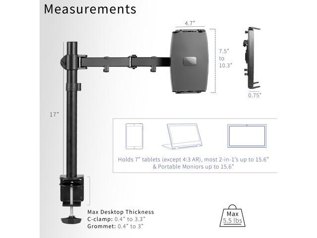 VIVO Single Laptop Desk Mount for Tablets, 2-in-1 Laptops, & Portable Monitors