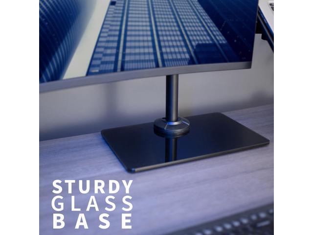 VIVO Black Laptop & Monitor Desk Stand with Glass Base, Fits up to 32' Screen
