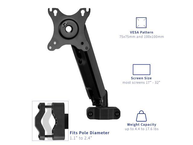VIVO Steel Universal Pole Mount Pneumatic Monitor Arm, Fits 17' to 32' Screens