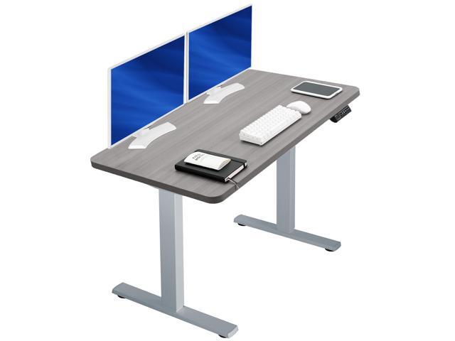 VIVO Electric 43 x 24 Stand Up Desk Dark Gray Table Top, Gray Frame