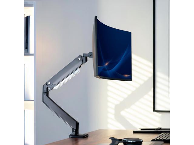 VIVO Single Pneumatic Monitor Desk Mount with USB, Fits Ultrawides up to 49'