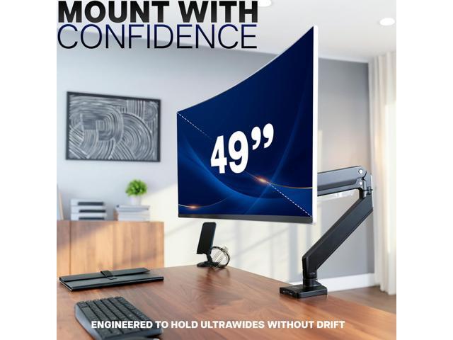 VIVO Single Pneumatic Monitor Desk Mount with USB, Fits Ultrawides up to 49'