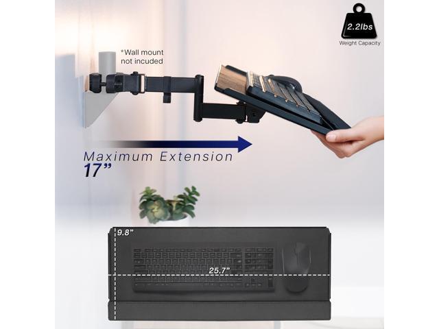 VIVO Steel Universal Full Motion Pole Mount, 26 Inch Keyboard and Mouse Tray