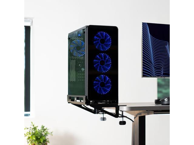 VIVO Clamp-on Adjustable Deskside Gaming PC Holder with Wall Mounting Option