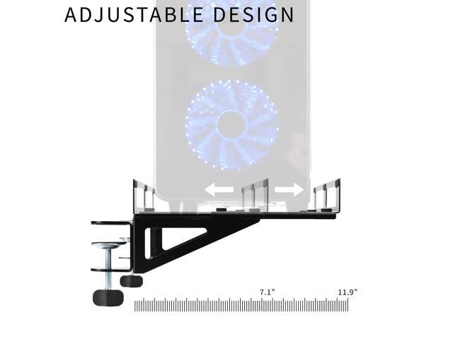VIVO Clamp-on Adjustable Deskside Gaming PC Holder with Wall Mounting Option