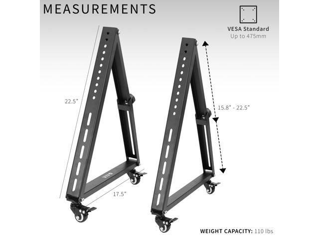 VIVO Low Height Mobile TV Stand for 32 to 65 inch Flat Curved Screen TV