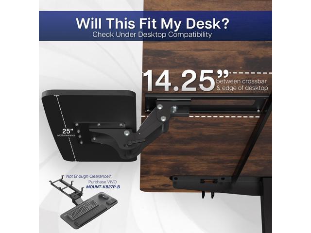VIVO Adjustable Computer Keyboard & Mouse Platform Tray Under Table Desk Mount