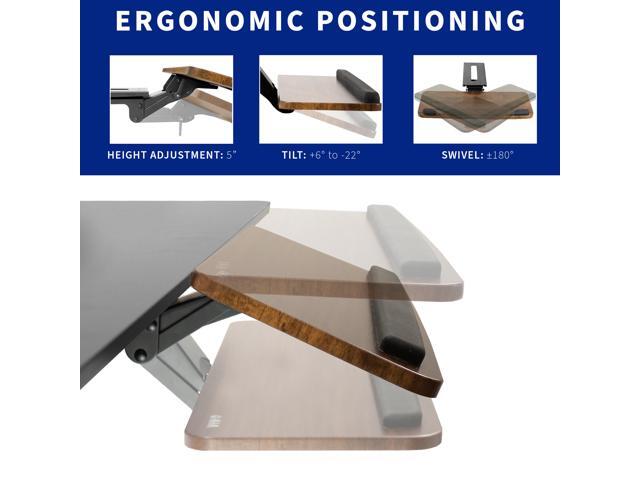 VIVO Rustic Vintage Brown Computer Keyboard & Mouse Tray, Under Table Desk Mount
