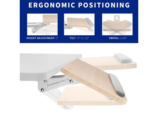 VIVO Light Wood Adjustable Computer Keyboard & Mouse Tray Under Table Desk Mount