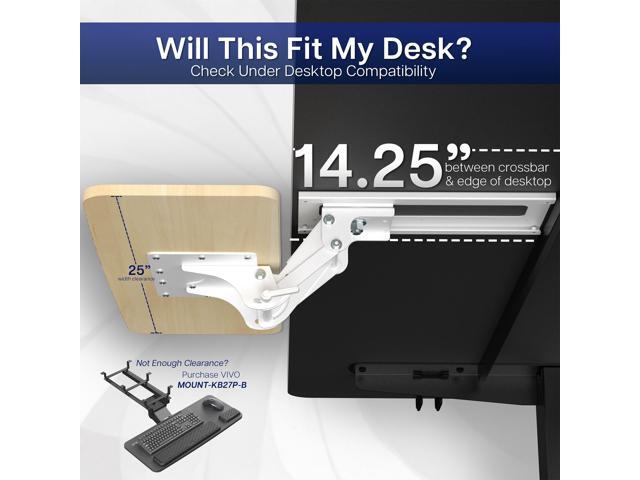 VIVO Light Wood Adjustable Computer Keyboard & Mouse Tray Under Table Desk Mount