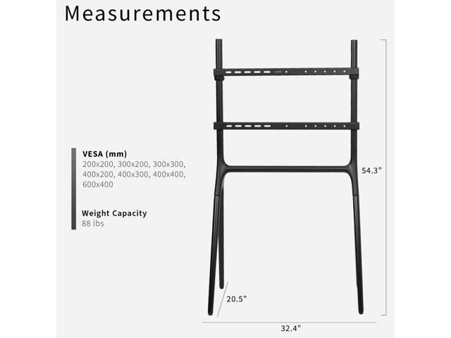 VIVO Black Easel Studio TV Adjustable Floor Stand Mounts 49' to 70' Screens