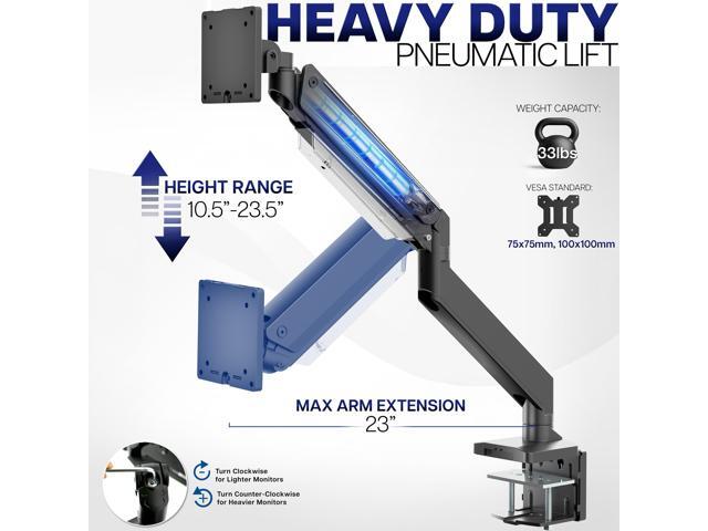 VIVO Aluminum Single Pneumatic Monitor Desk Mount, Fits Ultrawides up to 49'