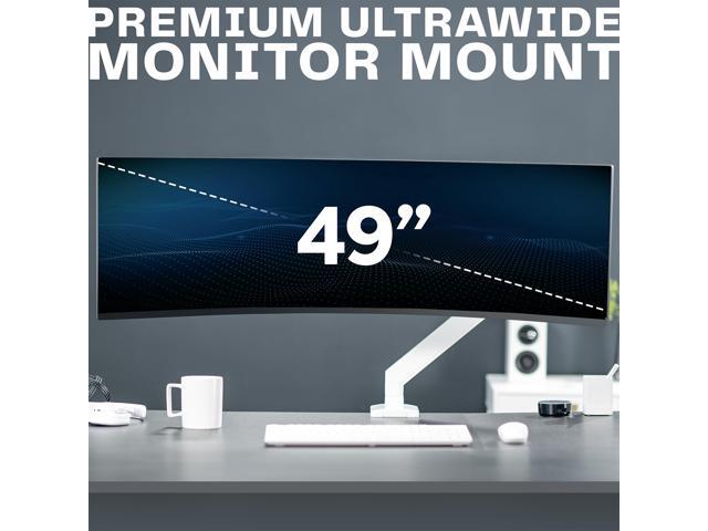 VIVO White Single Pneumatic Monitor Desk Mount, Fits Ultrawides up to 49'