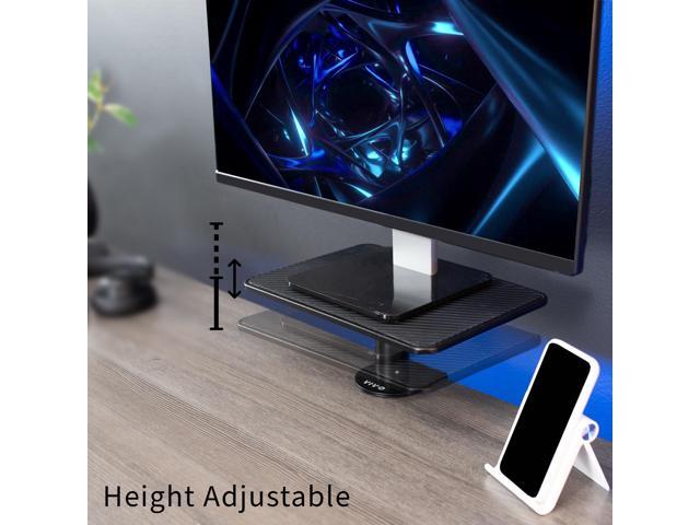 VIVO Black Universal Clamp-on Ergonomic Computer Monitor Laptop Riser Desk Stand