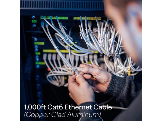 VIVO 1,000ft Bulk Cat6 LAN Network Ethernet Cable / Wire UTP Cat-6 Grey 1000 ft