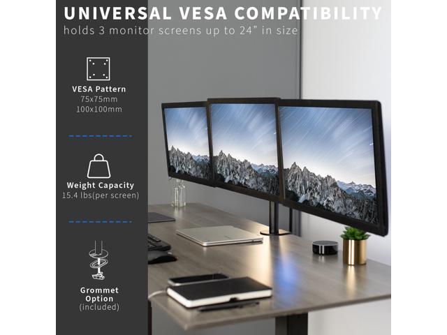 VIVO Triple Monitor Adjustable Mount Articulating Stand for 3 Screens up to 24'