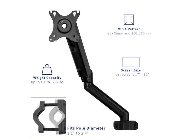 VIVO Universal Pneumatic Pole Mount Monitor Arm, Fits 17' to 32' Screens