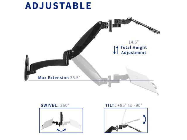 VIVO Articulating Keyboard & Mouse Platform Wall Mount, Keyboard Tray Arm