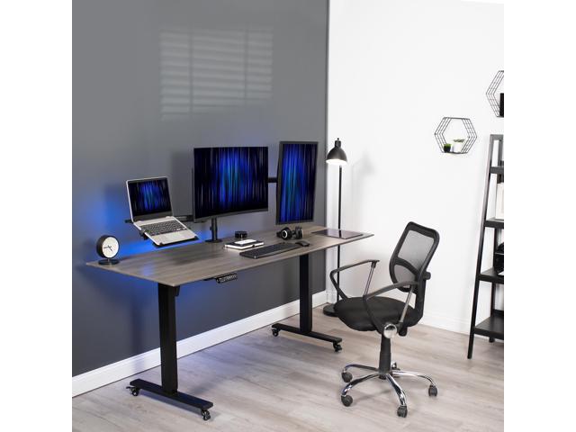 VIVO Dual 13' to 27' Monitor Mount with Laptop Holder, Horizontal Screen Display