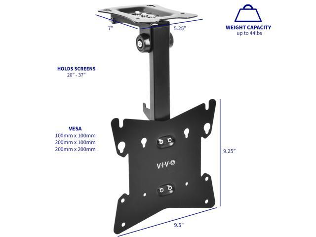 VIVO Black Manual Flip Down 20' to 37' Screen Mount For Pitched Roof Ceilings